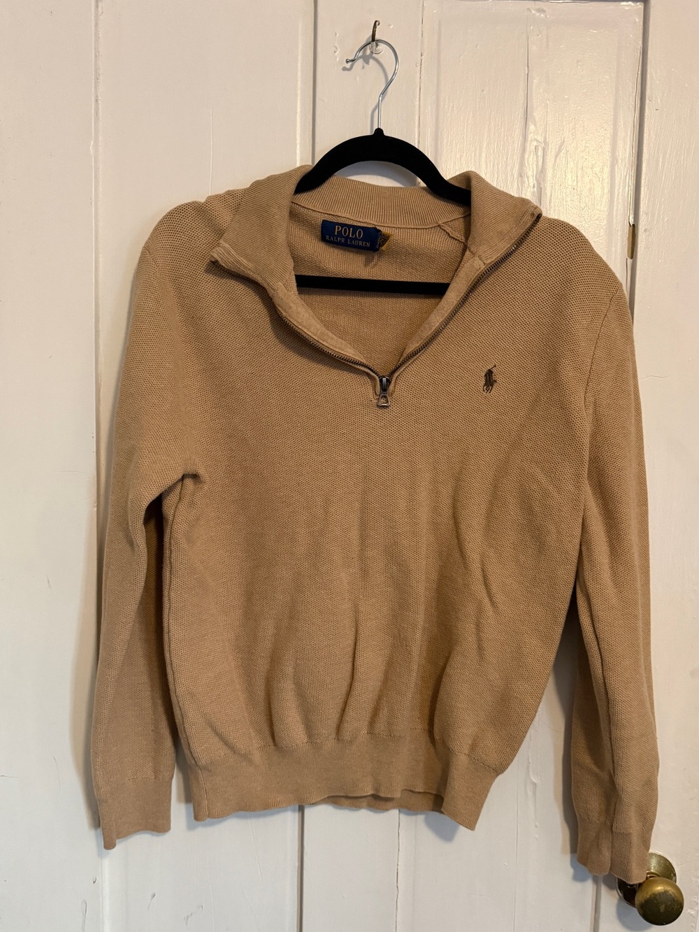 Ralph Lauren Tan Half-Zip Sweater
